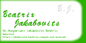 beatrix jakabovits business card